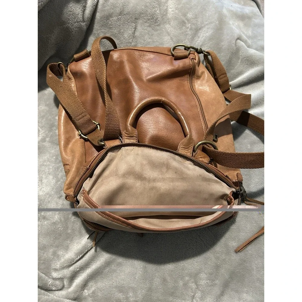 The Sak backpack laptop bag Loyola Backpack teak Use 100% full-grain Leather